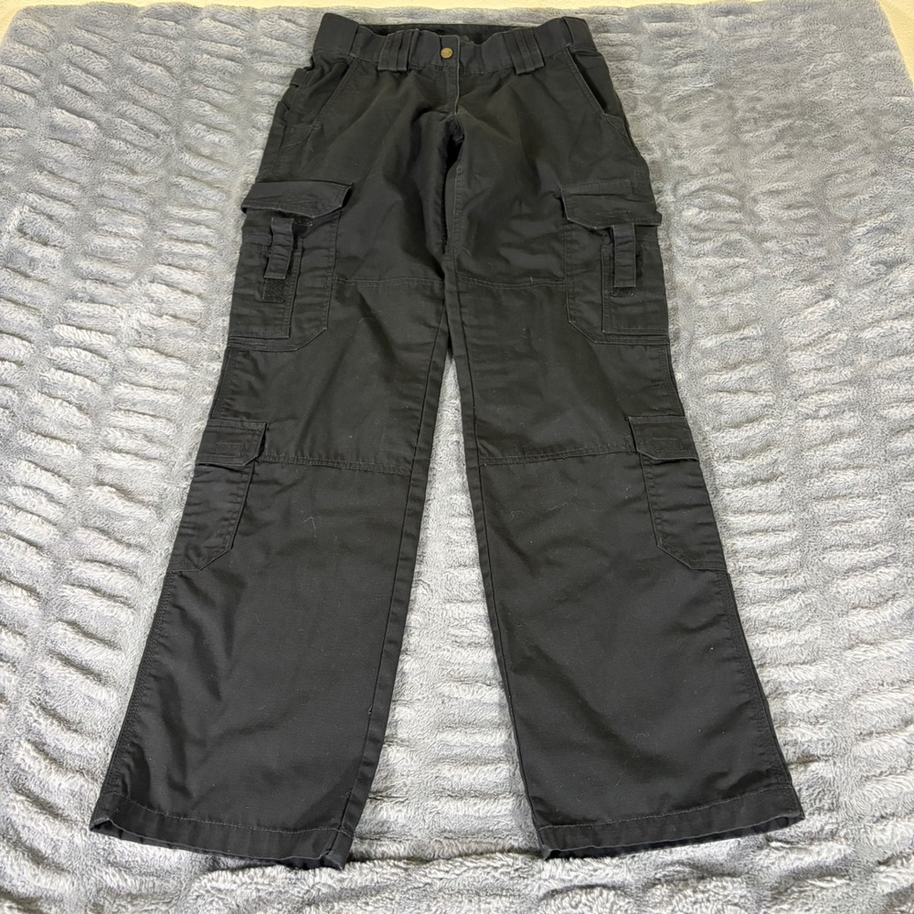 5.11 Tactical Women Black Ripstop Cargo Pants Size 8 Long Workwear Outdoor AR782